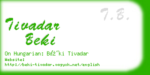 tivadar beki business card